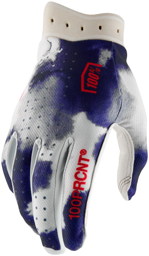 100% Itrack Gloves - Blue/White Large