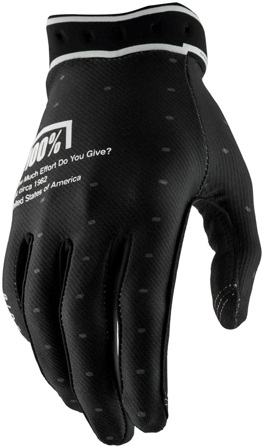 100% Ridefit Gloves - Black Large