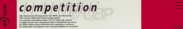 DT Swiss Competition Spoke: 2.0/1.8/2.0mm 252mm J-bend Silver Box of 100