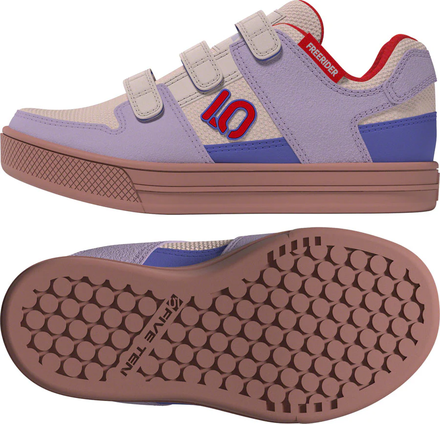Five Ten Freerider Kid's VCS Flat Shoes - Putty Mauve/Pure Ruby/Semi Cobalt Blue 13K - Image 2