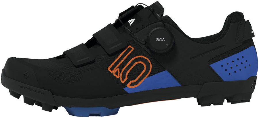 Five Ten Kestrel BOA Mountain Clipless Shoes - Men's Core BLK/Pure Orange/Ray Blue 12.5