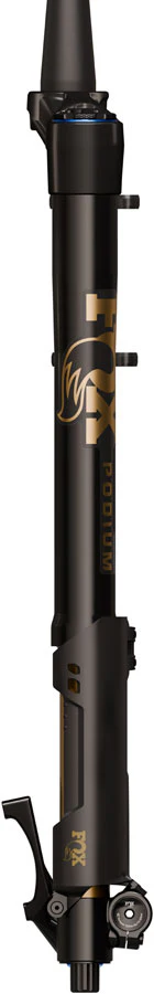 FOX Factory Podium Inverted Suspension Fork - 29" 160 mm 20TA x 110 mm 44mm Offset GRIP X2 58HT Crown BLK/Podium Gold - Image 3