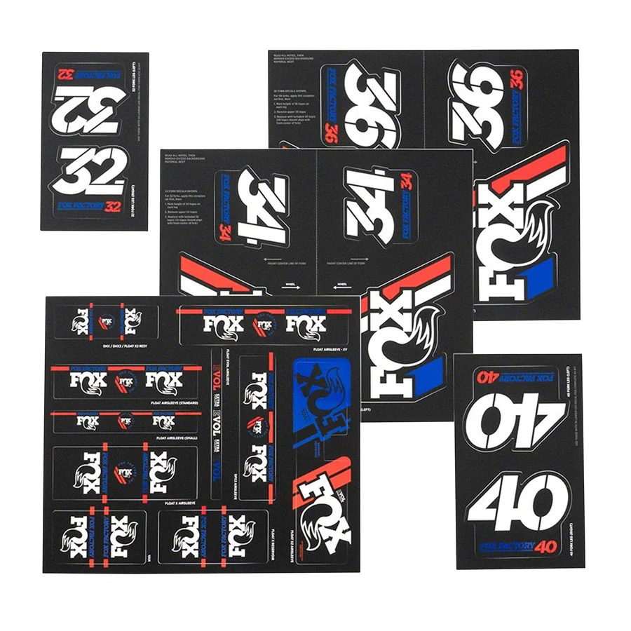 FOX Heritage Decal Kit for Forks and Shocks Red/White/Blue - Image 2