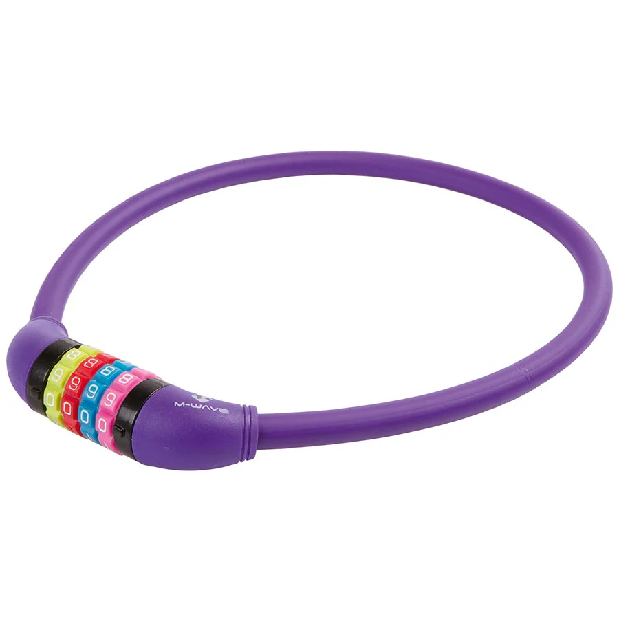 M-Wave DS 12.6 Cable lock Combination 12mm 12x650mm Purple