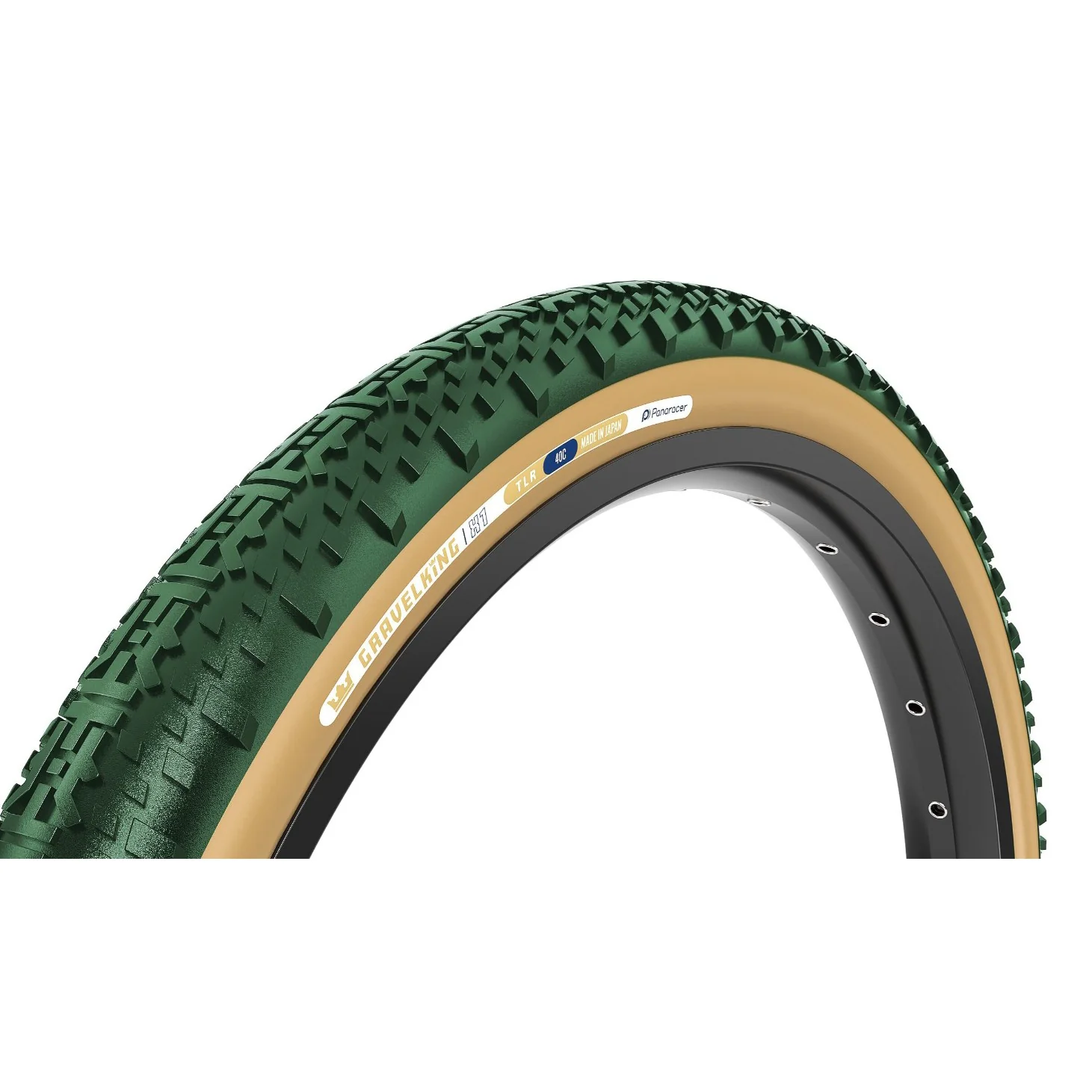 Panaracer GravelKing X1 Tire - 700 x 50 Tubeless Folding British Racing Green/Brown