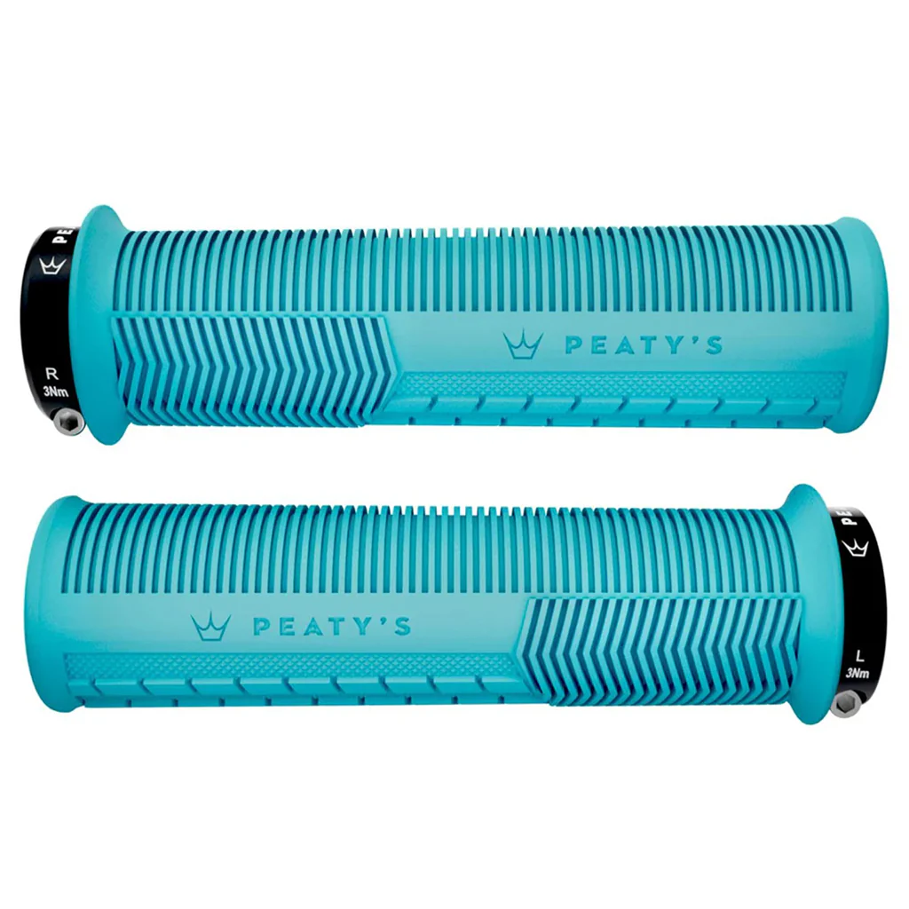 Peaty's Mushroom Thin Lock-On Grips Pair Turquoise