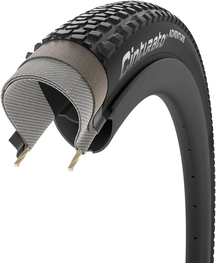Pirelli Cinturato Adventure Gravel Tire 700x50C Folding Tubeless Ready PROCompound Gravel ProWALL Gravel 60TPI Black - Image 3