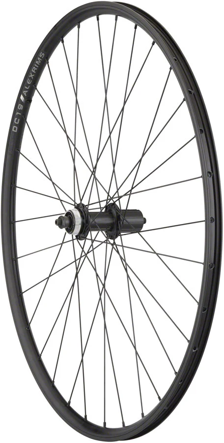 Quality Wheels Value Double Wall Series Rim+Disc Rear Wheel - 700 QR x 135mm Center-Lock HG10 BLK Clincher 32H
