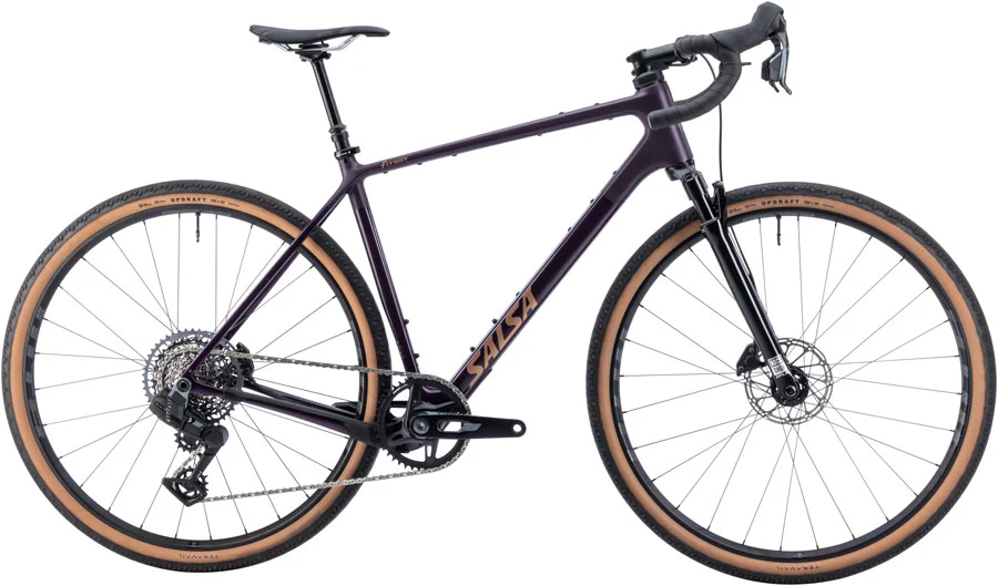 Salsa Flyway C Rival XPLR AXS 13 SUS Bike - 700c Carbon Blackberry Small