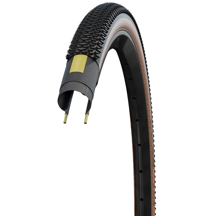 Schwalbe G-One R Pro Gravel Tire 28x1.70 Folding Tubeless Ready Addix Race V-Guard 67TPI Transparent Sidewall