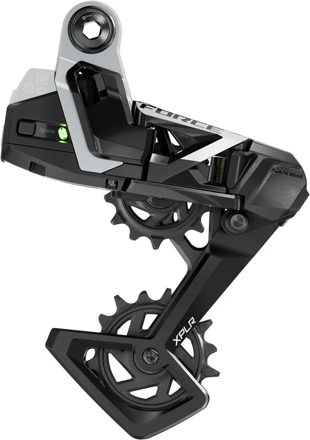 SRAM Force XPLR AXS Rear Derailleur - For Force XPLR 1x 13-Speed 46t Max UDH Hangerless Battery Not Included BLK/Silver E1