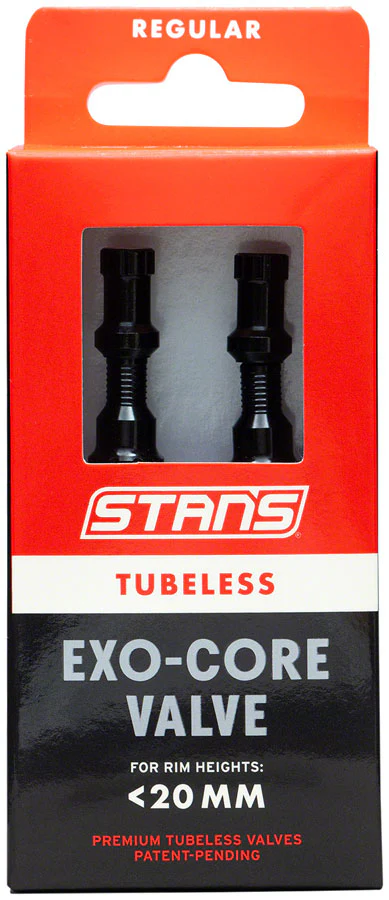 Stan's Tubeless Exo-Core Valve Stems - Alloy Regular Black Pair - Image 3