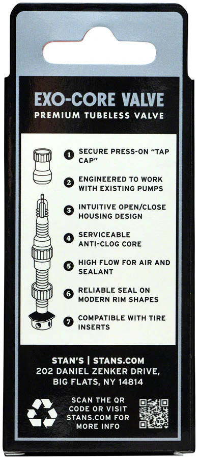 Stan's Tubeless Exo-Core Valve Stems - Alloy Regular Black Pair - Image 4