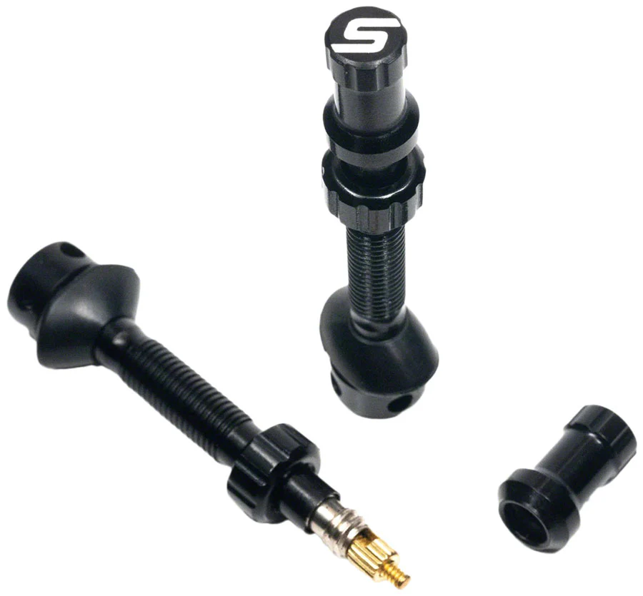 Stan's Tubeless Universal+ Valve Stems - Alloy Extra Tall Black Pair - Image 2