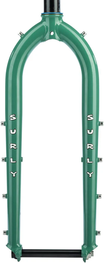 Surly Dinner Fork - 27.5" 15x110mm Thru-Axle 1-1/8" Straight Steerer 420mm Axle To Crown Steel Illegal Smile Green