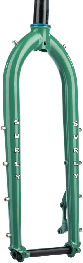 Surly Dinner Fork - 27.5" 15x110mm Thru-Axle 1-1/8" Straight Steerer 420mm Axle To Crown Steel Illegal Smile Green - Image 2