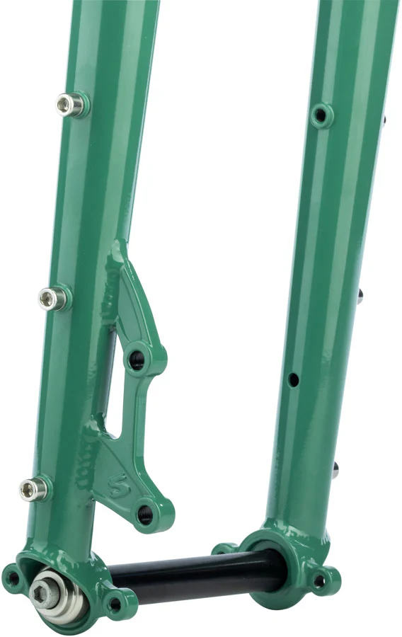 Surly Dinner Fork - 27.5" 15x110mm Thru-Axle 1-1/8" Straight Steerer 420mm Axle To Crown Steel Illegal Smile Green - Image 3