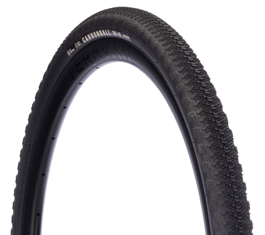 Teravail Cannonball Tire - 700 x 40 Tubeless Folding BLK Durable Fast Compound