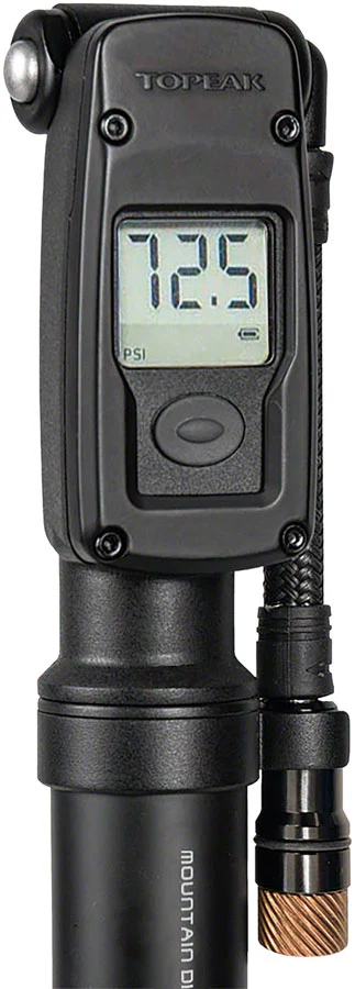 Topeak Mountain Digital Shock/Tire Mini Pump - 2Stage 300psi Black - Image 2