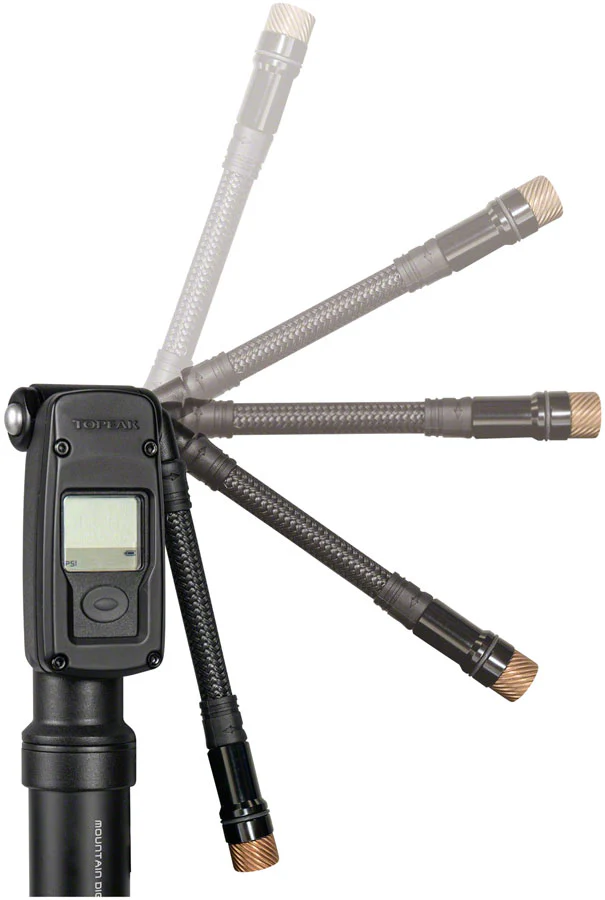 Topeak Mountain Digital Shock/Tire Mini Pump - 2Stage 300psi Black - Image 3