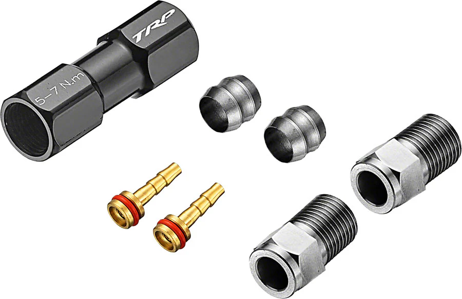 TRP TL1.3 Disc Brake Hose Coupler Kit - For 5.0mm Hose Coupler Compression Ferrules Brass Inserts O-Ring Hose Retainer