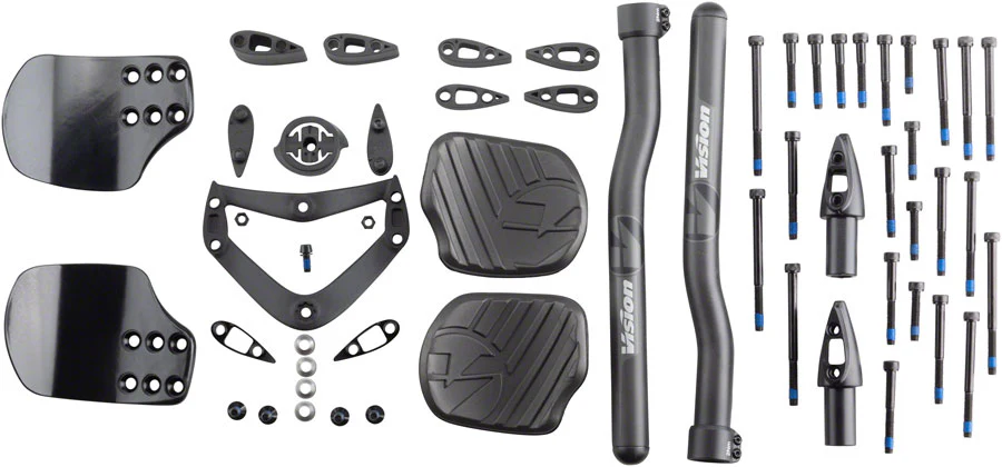 Vision Metron 4D Clip On Aero Bar - Flat M.A.S. S-Bend Black