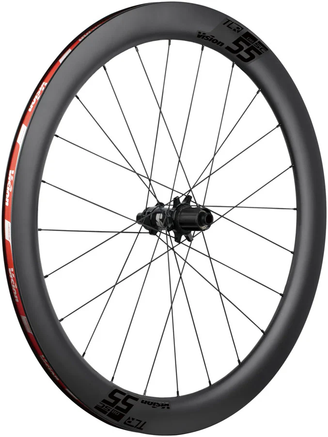 Vision SC55 TL Rear Wheel Tubeless 700c 24H Spoke Count Disc Brake Center Lock Rotor Mount – BLK