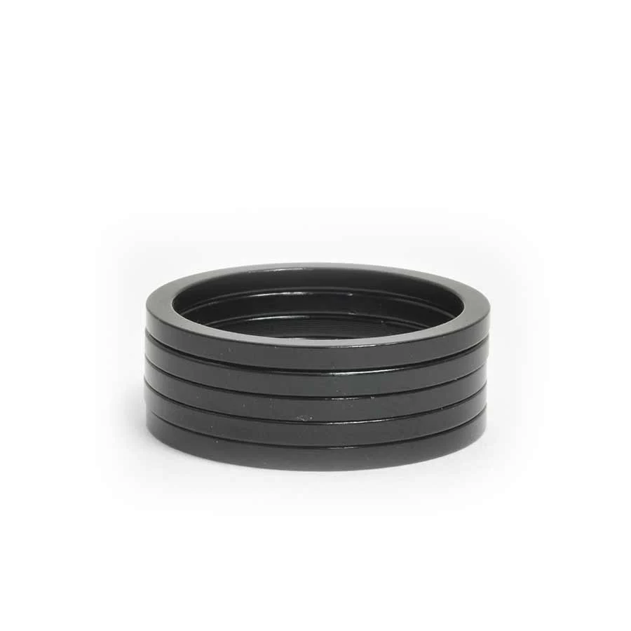 Wheels Manufacturing Aluminum Headset Spacer - 1-1/8" 2.5mm Black 5-pack