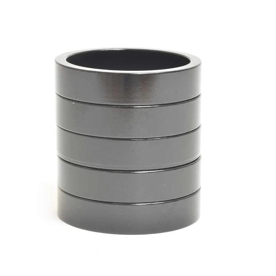 Wheels Manufacturing Aluminum Headset Spacer - 1-1/8" 7.5mm Black 5-pack