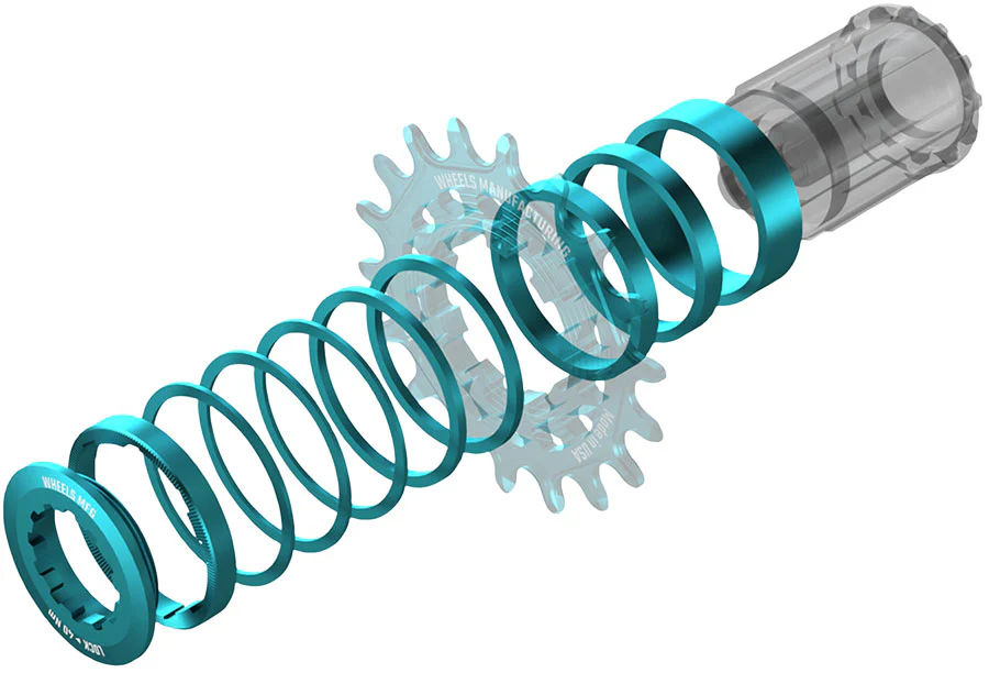Wheels Manufacturing SOLO-HG Single Speed Conversion Kit - For HG Style Hubs Teal - Image 2