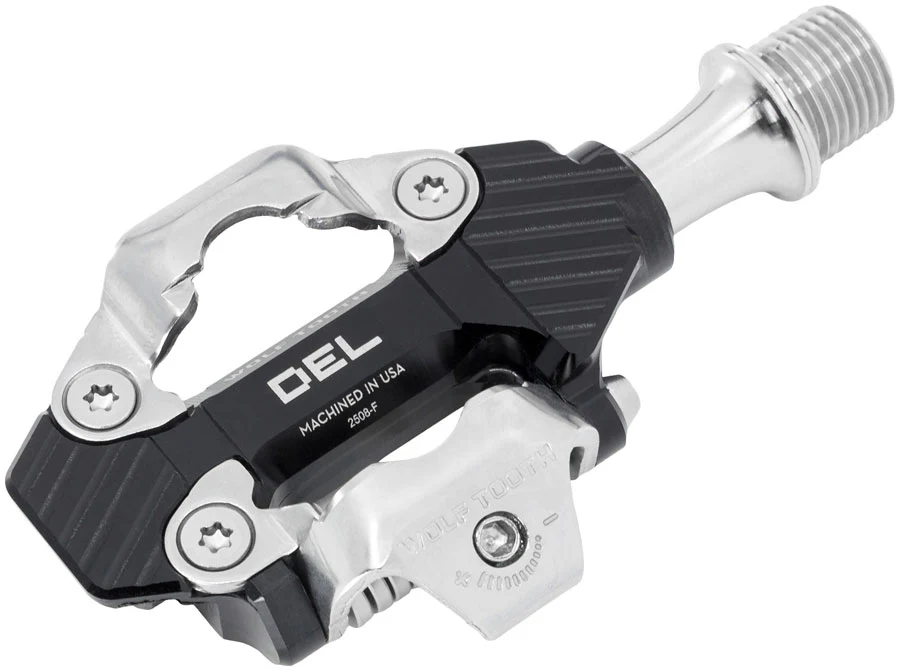 Wolf Tooth DEL Gravel Race Clipless Pedals - Single Sided Clipless Alloy 9/16" BLK Pair Shimano SPD