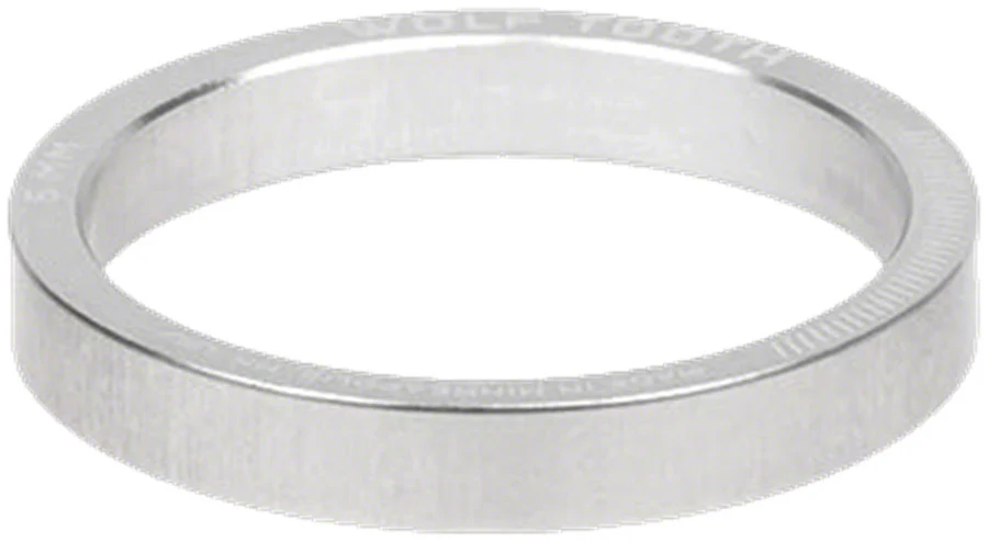 Wolf Tooth Precision Headset Stack Spacer - 5mm Raw Silver 1 pc.