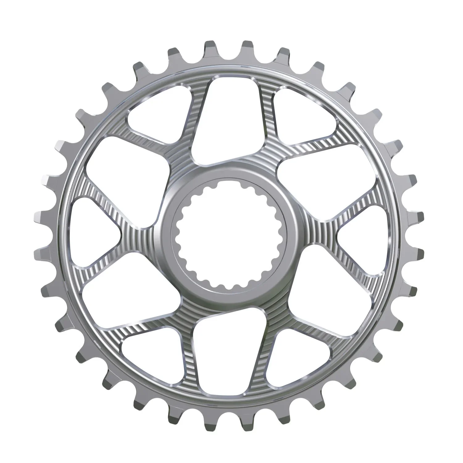 Works Components Round Chainring Shimano DM 34T Boost 3mm Slv